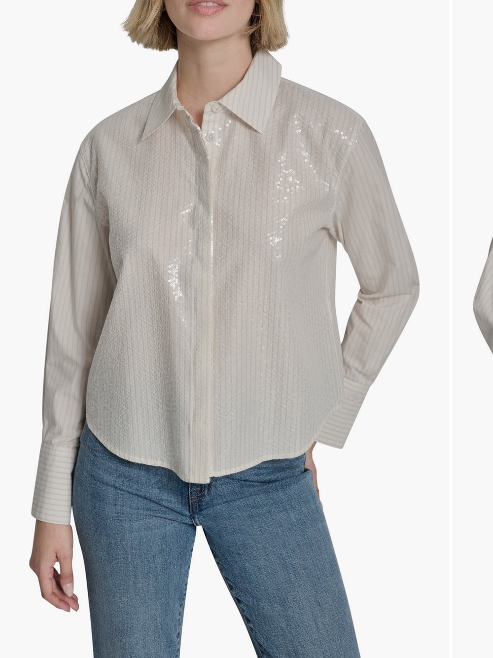 DKNY Jeans Sequin Stripe Top
